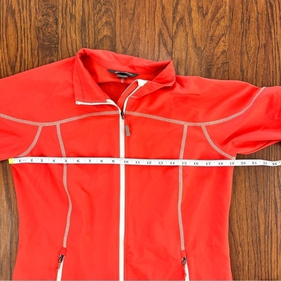 Eddie Bauer Scarlet Nantucket Red Zip Up Rain Windbreaker Jacket Size Medium - Picture 11 of 13